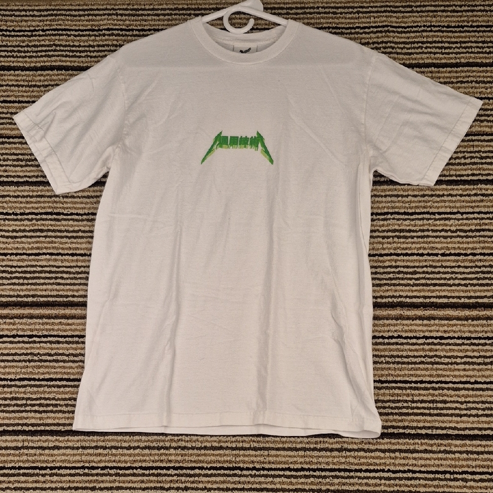 SCI-FI FANTASY Skateboards White Green Metallica Logo Streetwear Medium T Shirt